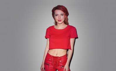 Bella Thorne, red head, red clothes