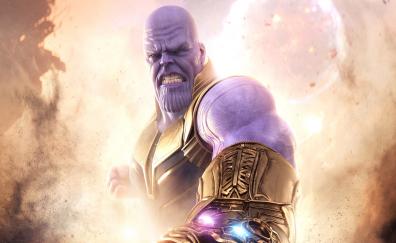 Thanos, villain, imax poster, Avengers: infinity war, 2018