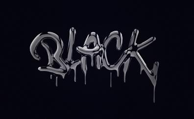 Black, typography, art