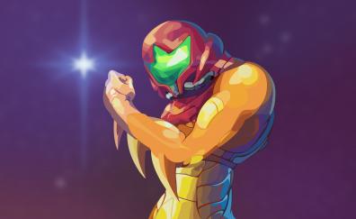 Metroid Fusion, soldier, armored, Video game, fantasy