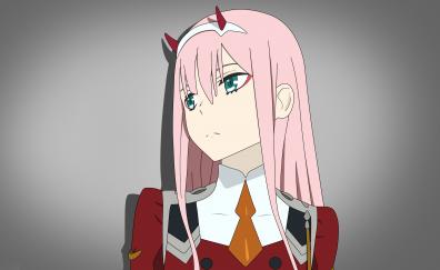 Curious, cute, zero two, looking away, Darling in the franxx