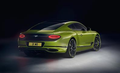 Green car, luxurious, Bentley Continental GT, 2019