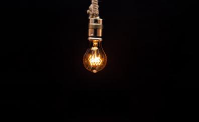 Light bulb, dark, minimal