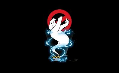 Ghost Buster, minimal, white ghost, art