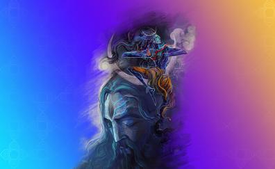 Lord Shiva, God Mahadev, digital art