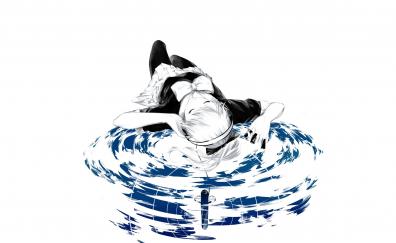 Lying down, yuubari, kancolle, anime girl