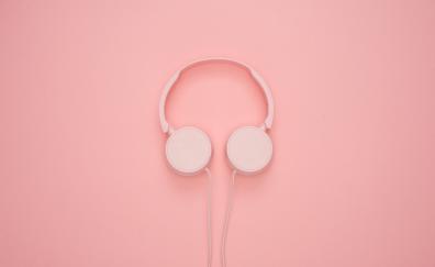 Headphone, pink, minimal