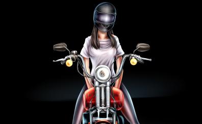 Biker girl, digital art