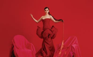 Red dress, beautiful, Selena Gomez, 2022
