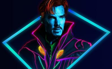 Doctor Strange, fan art, neon