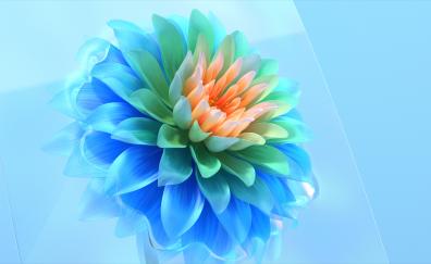 Colorful, digital flower, art
