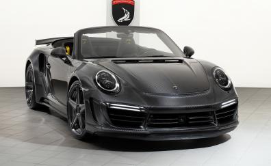 Black, Porsche 911 Turbo, convertible