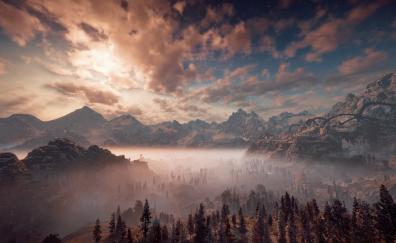 Mist, video game, mountains
