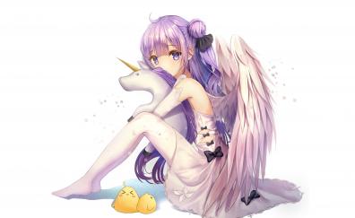 Azur lane, unicorn with wings, anime girl