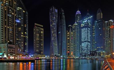 Cityscape, Dubai, buildings, and skyscraper of city