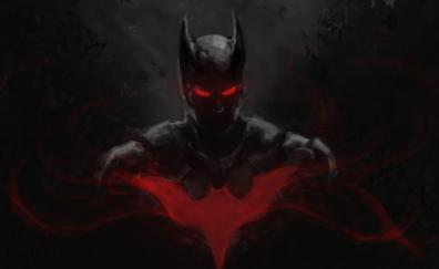Red glowing eyes, Batman, dark