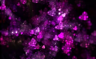 Abstract, fractal, hearts, glitter