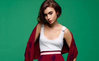 Lily Collins, short hair, 2020