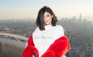Kylie Jenner, New York, brunette, 2018, cityscape