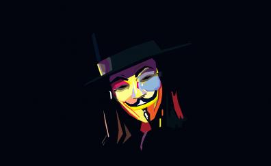 Anonymous, behind mask, minimal art