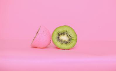 Fruit, pink theme, kiwifruit