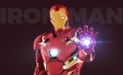 Iron man, digital art, minimal, superhero