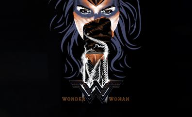 Wonder Woman's fist, minimal, dark