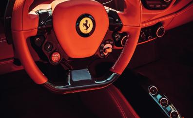 Ferrari car, steering, interior