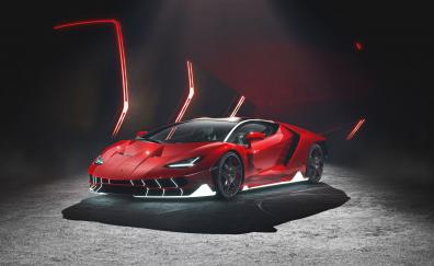 Car, Red Lamborghini Centenario