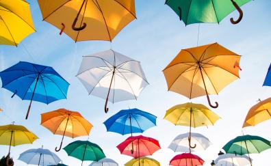 Umbrellas, decorations, colorful, carnival
