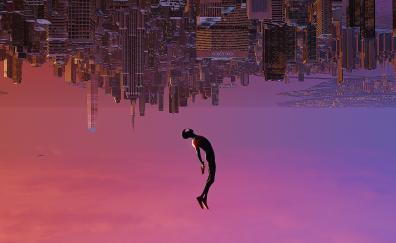 Spiderman, upside-down dive, fan art, 2021