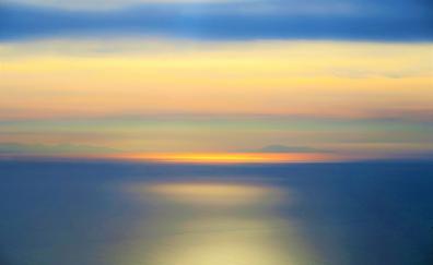 Blur, sunset, sea, long exposure