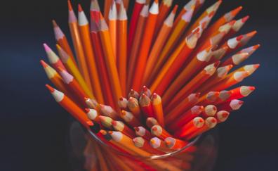 Colored, pencils, orange pencils