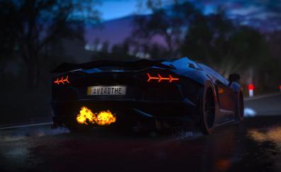 Forza horizon 3, Lamborghini Aventador, sports car, video game