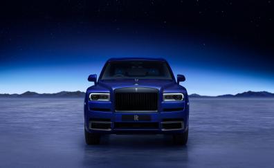 2023 Rolls-Royce Cullinan, blue car