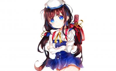 Cute, blue eyes, anime girl, Ai Hinatsuru, Ryuuou no Oshigoto!