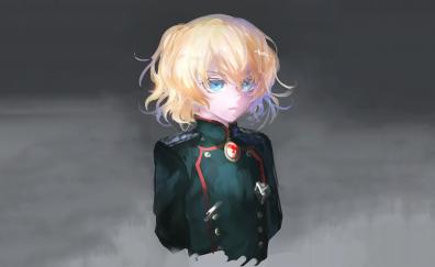 Blonde, Tanya Degurechaff, anime girl, uniform