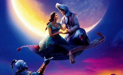 2019 movie, Aladdin and Jasmin, flight