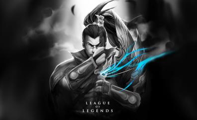 Dark, warrior, Yasuo, League of Legends