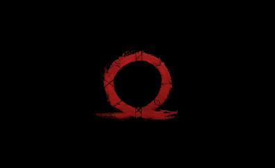 God of war, omega, logo, video game, minimal
