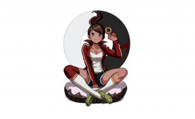Original, anime girl with doughnut