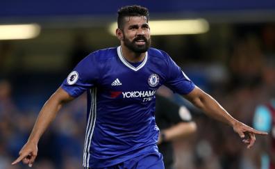 Diego Costa, blue jersey, sports, football player