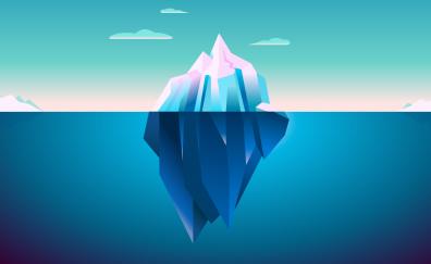 Iceberg, sea, float, minimalism