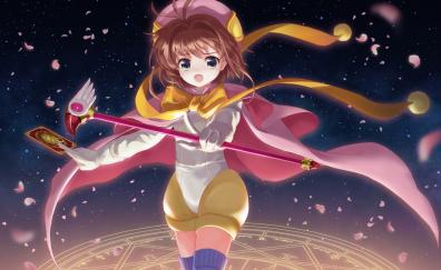 Magic stick, anime girl, Sakura Kinomoto