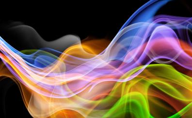 Colorful smoke, waves, abstraction