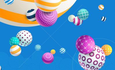 Geometrical shapes, ball, colorful, abstraction