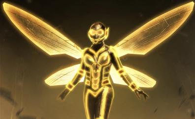 Yellow suit, superhero, wasp, art