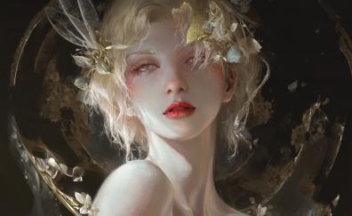 Beautiful fairy, blonde & beautiful, art, fantasy