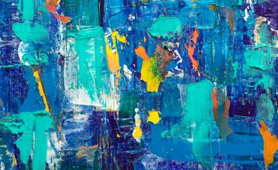 Blue themed, abstraction, painting, art
