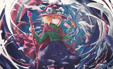 Wizard, anime girl, artwork